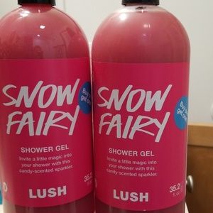 Two 35.2 oz Lush Snow Fairy shower gel